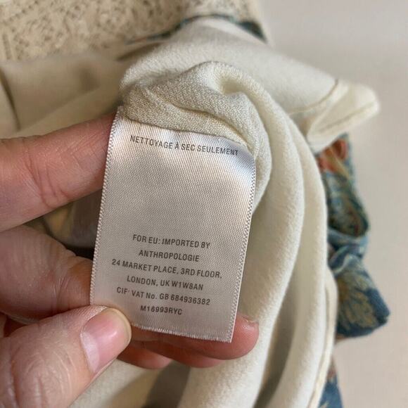 Maeve Top Womens S Small Multi Laced Eleanor Crochet Floral Lined Keyhole Blouse - Picture 11 of 14